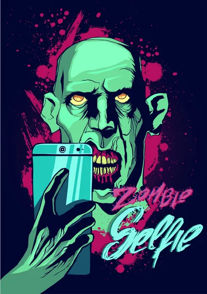 Portrait de tête de zombie — Image vectorielle