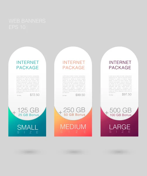 Liste de prix, trois tarifs — Image vectorielle