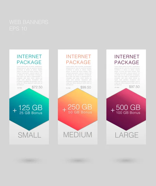 Lista de precios, tres tarifas — Vector de stock