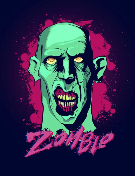 Portret głowa zombie — Wektor stockowy