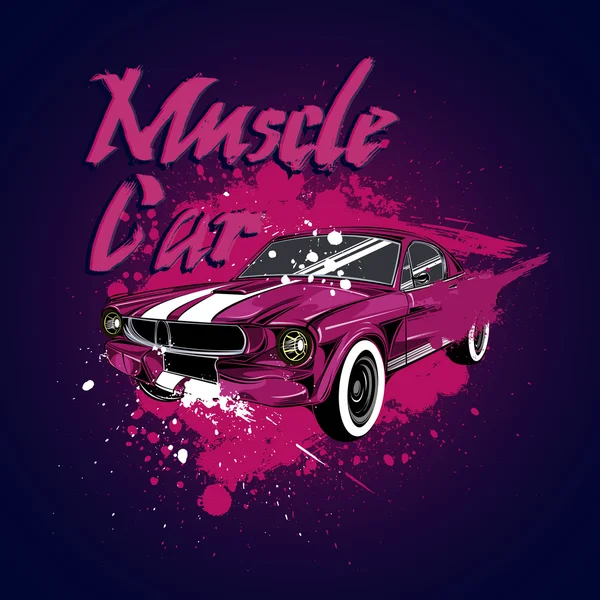Muscle car. Print for poster — Διανυσματικό Αρχείο