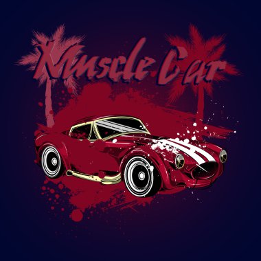 Muscle car. Print for poster
