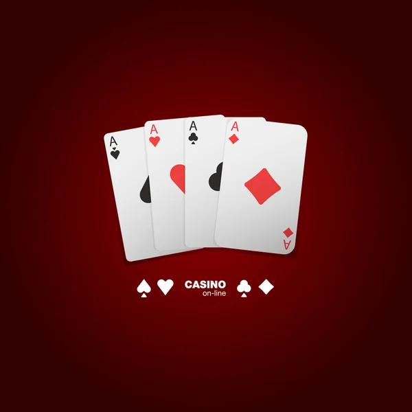 Jugar a las cartas - cuatro ases — Vector de stock