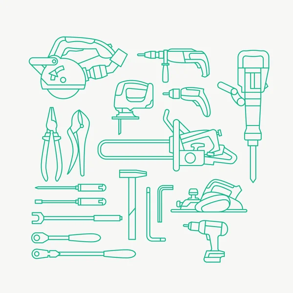 Various construction tools — Stock Vector