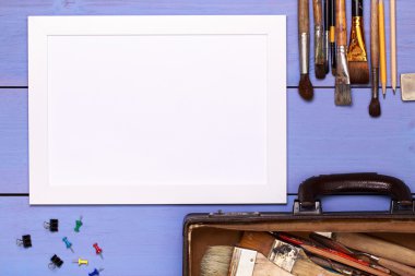 Top view of designer workplace