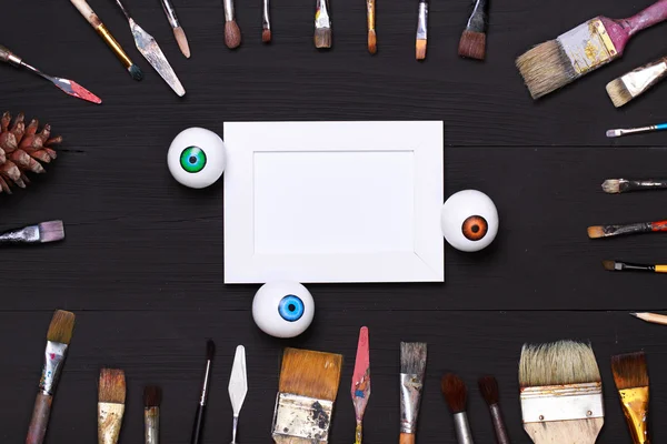 Top view of art workplace — Stock Photo, Image