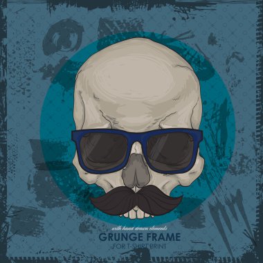 Güneş gözlüğü ile Hipster kafatası