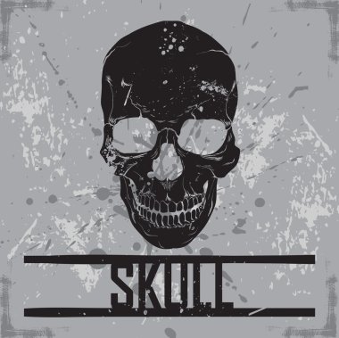 T-shirt için Hipster kafatası baskı