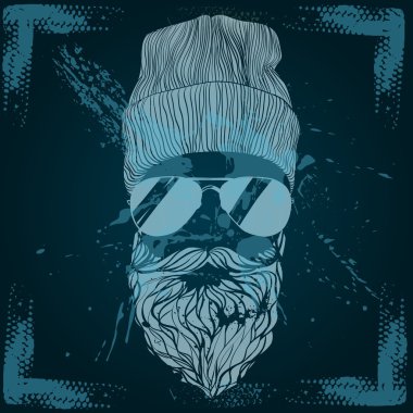 T-shirt için Hipster kafatası baskı