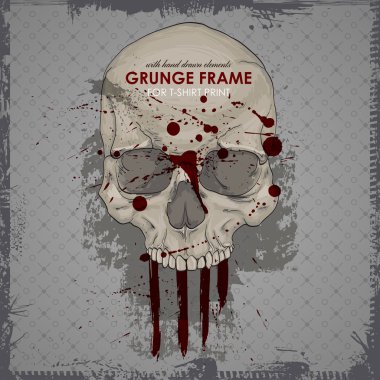 T-shirt için Hipster kafatası baskı