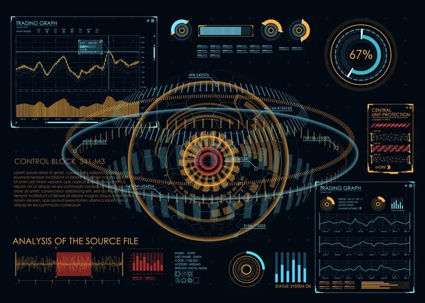 HUD UI para aplicaciones empresariales — Vector de stock