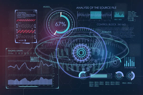 HUD UI untuk aplikasi bisnis - Stok Vektor