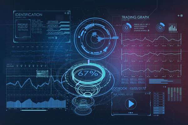 HUD UI para aplicaciones empresariales — Archivo Imágenes Vectoriales