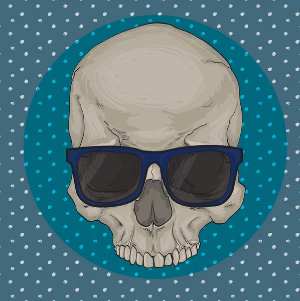 HIPSTER skull with sunglasses — Stock Vector