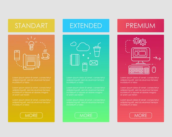 Set web tariffs banners — Stock Vector