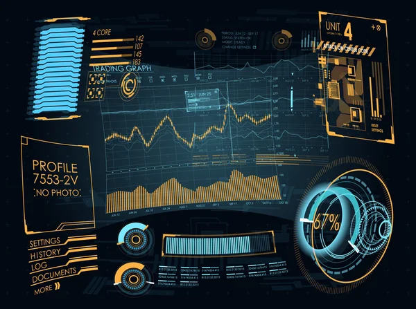 HUD UI para aplicaciones empresariales — Vector de stock