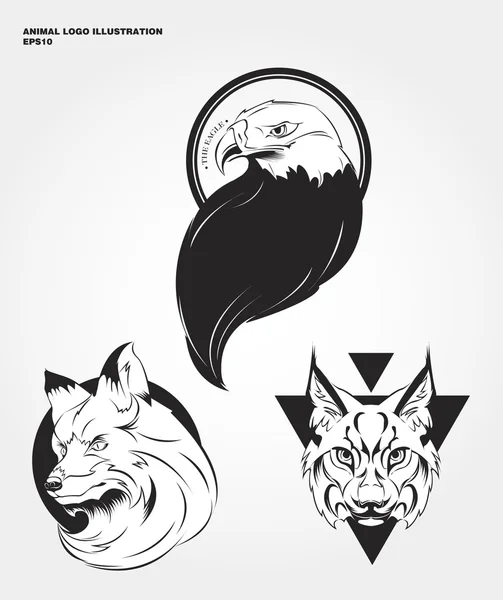 Logotipos de animais selvagens Hipster —  Vetores de Stock