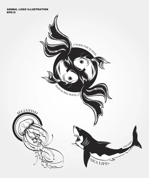 Hipster wild animals logos Stock Vector