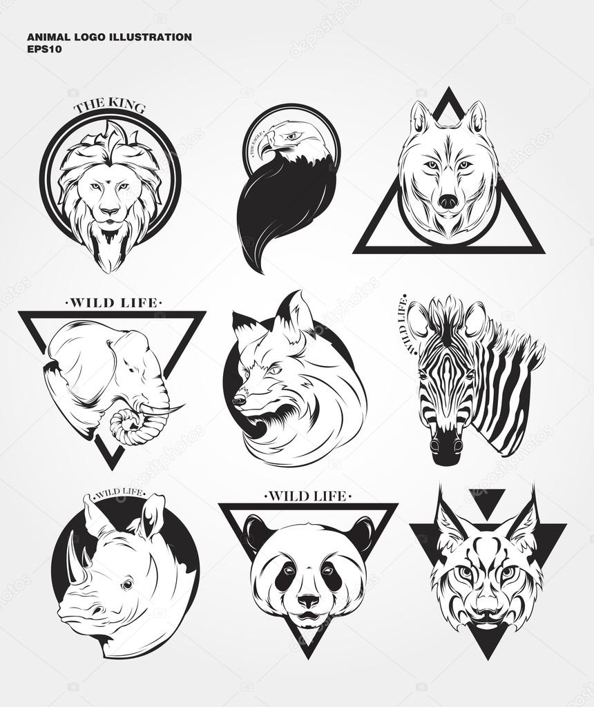 Hipster wild animals logos Stock Vector Image by  ©.ru #106470426