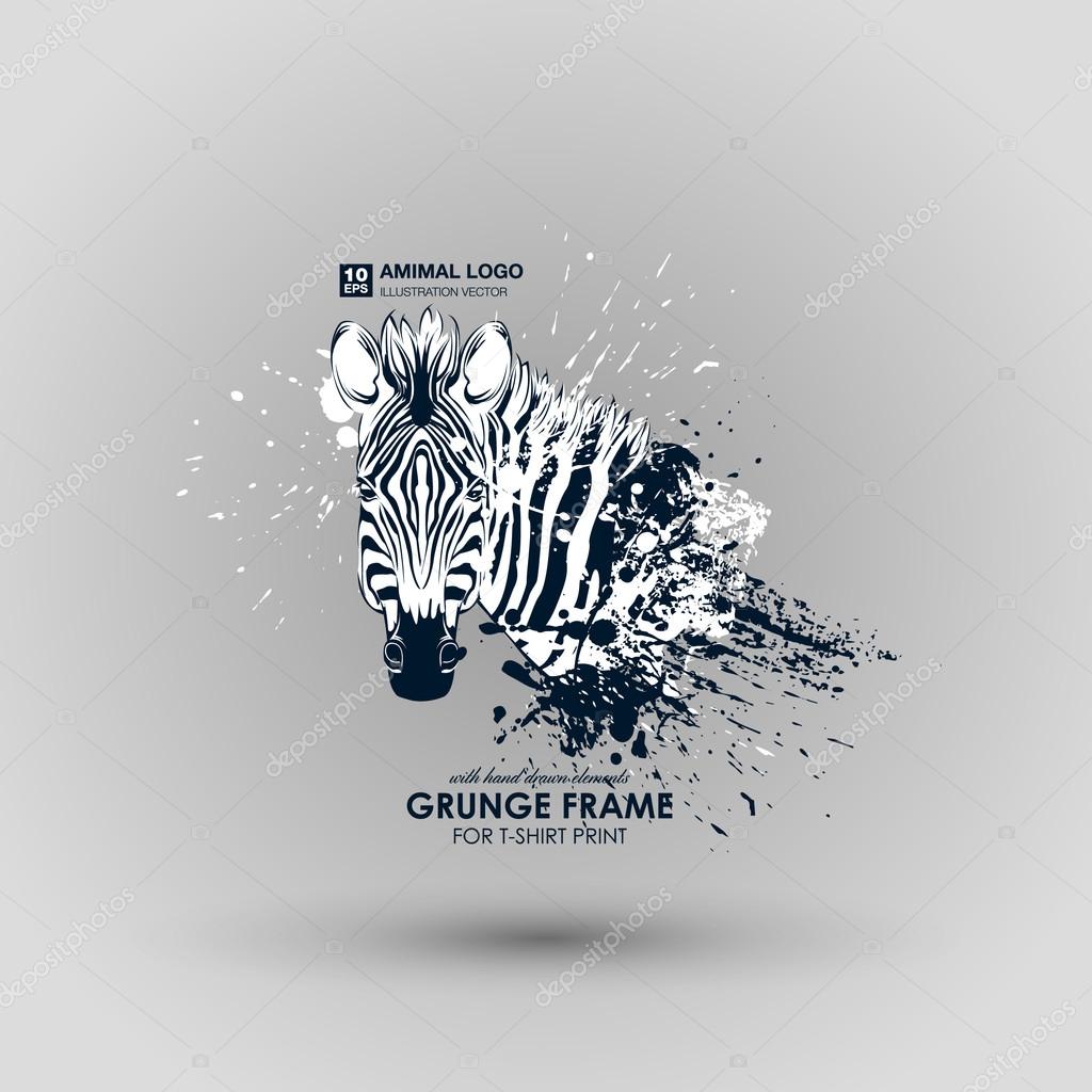 Abstract animal logo. Hipster wild animal print for for T-shirts and other apparel. Icon Difference - Zebra