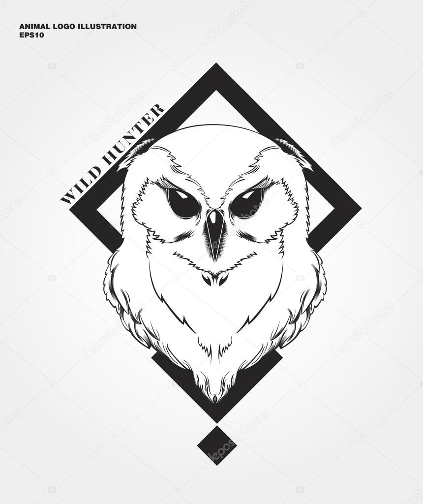 Abstract animal logo. Hipster wild animal print for for T-shirts and other apparel. Icon Difference - Owl