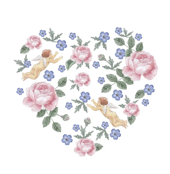 Çiçek düzenleme, suluboya, arka plan