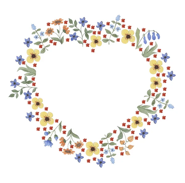 Akwarela, ilustracja kwiatowy uzgodnień, — Zdjęcie stockowe