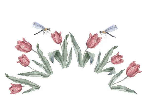 Bloemen arrangement, aquarel, ontwerp — Stockfoto