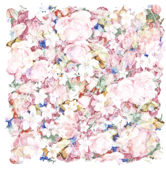 meyveler, meyveler ve çiçekler, kompozisyon, suluboya