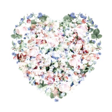 çiçekler, kompozisyon, illüstrasyon, suluboya