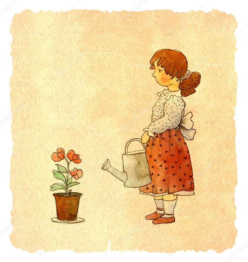 girl holding water pot