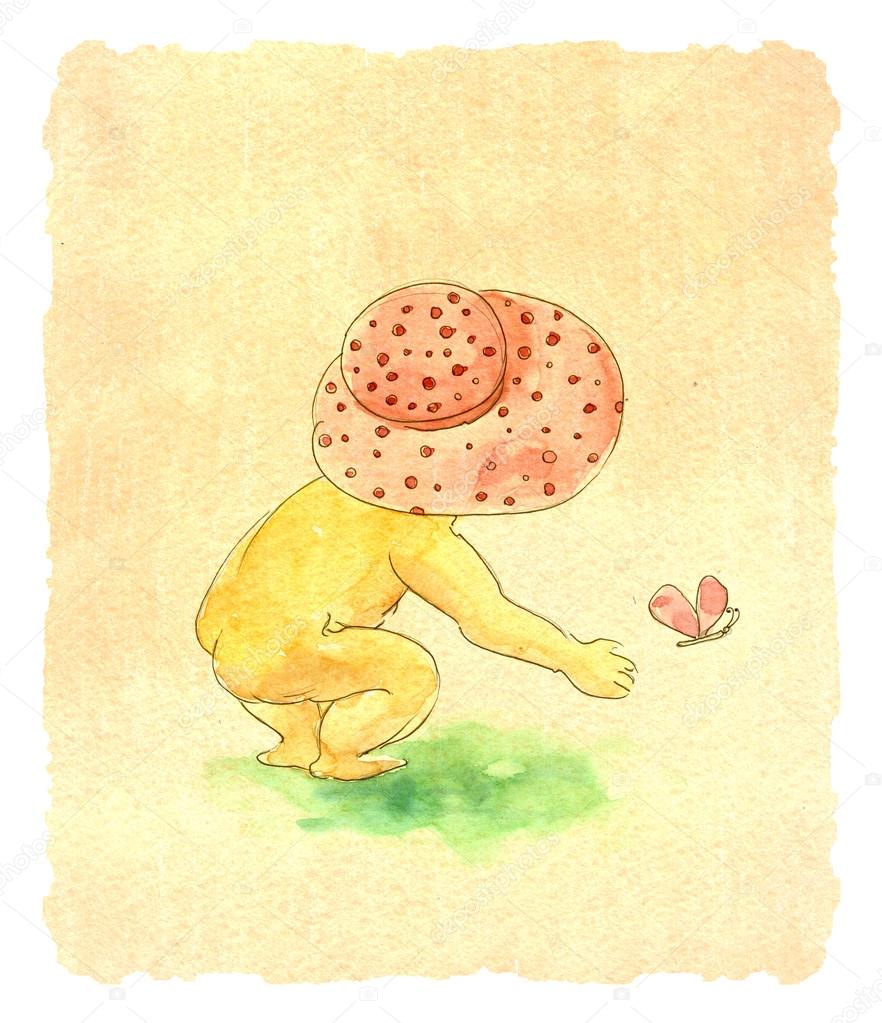 child, illustration , watercolor