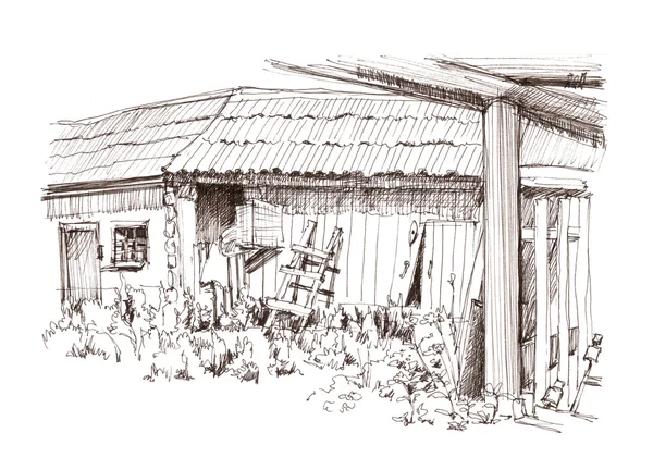 Village d'été, dessin, croquis — Photo