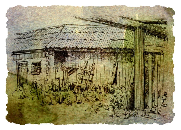 Village d'été, dessin, croquis — Photo