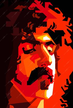 Frank Zappa Amerikan Klasik Rock Retro Sanat Vektörü