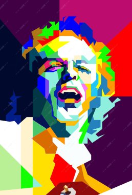 Lee Ritenour Caz Gitaristi Pop Art WPAP Vektörü.