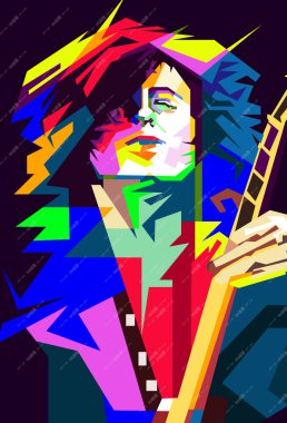 Jimmy Page Led Zeppelin Gitarist Pop Art WPAP.