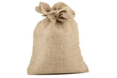 Textile - burlap sack isolated on white background with empty space. clipart