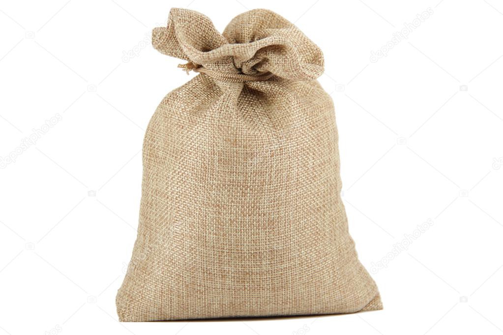 textile burlap sack isolated