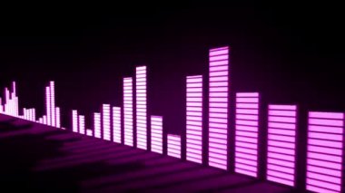 Müzik denetim düzeyleri. Kızdırma pembe-mor Ses Ekolayzır barlar yansıması ile ayna yüzeyinden taşıma. 