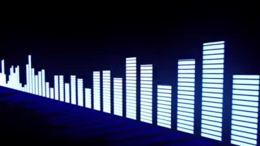 Müzik denetim düzeyleri. Kızdırma mavi Ses Ekolayzır barlar yansıması ile ayna yüzeyinden taşıma. 