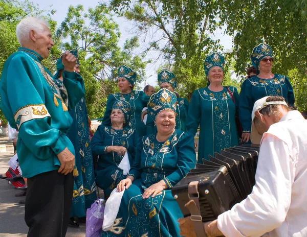 Veshenskaya Russia Sholokhov Spring Annual Folklore Festival Cossack Choir Performance — Stock Photo, Image
