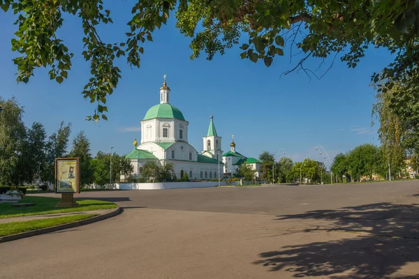 Село Вешенская Россия Центральная Площадь Деревни Храм Архангела Михаила — стоковое фото