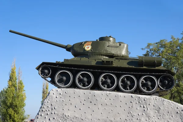 Legendary Soviet Tank Pedestal — Stock Photo, Image