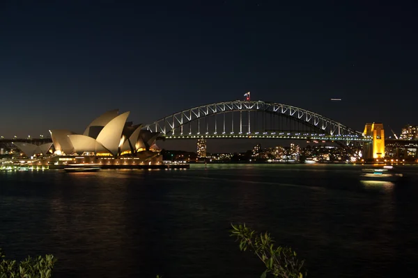 Nachtaufnahme aus der Oper Sidney — Stockfoto
