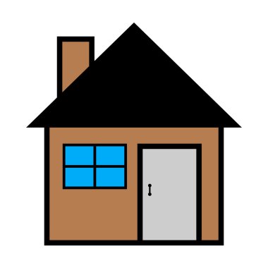 Beyaz arka plan üzerinde izole serin ev simge vektör çizim