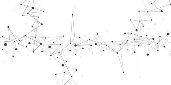 Абстрактный дизайн фонового подключения к глобальной сети искушает. Социальная коммуникация с сплетением. Большая визуализация данных. Подходит для медицины, здравоохранения, науки и техники. Векторная иллюстрация
