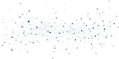 Soyut küresel ağ bağlantısı kavramı. Noktaları ve çizgileri birleştiren büyük veri görselleştirmesi. İnternet teknolojisi ve bilim için uygun. Vektör illüstrasyonu