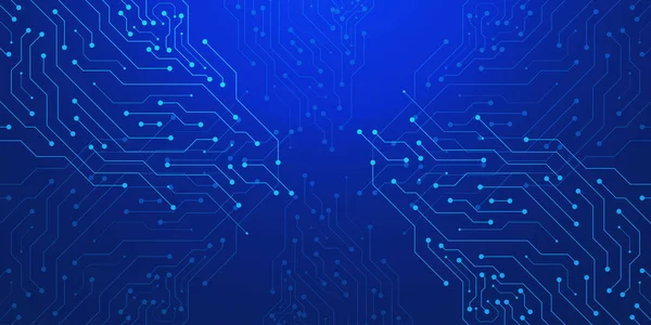 Yapay zeka devre kartı teknoloji dokusu soyut arka plan. Koyu mavi şablon üzerinde gelecekçi yarı iletken ve bilgisayar işlemcisi. Vektör illüstrasyonu