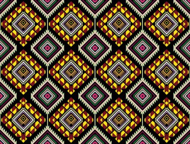 Arka plan, halı, duvar kağıdı, giyim, sarma, Batik, kumaş, vektör illustration.embroidery tarzı için geometrik etnik desen tasarım.